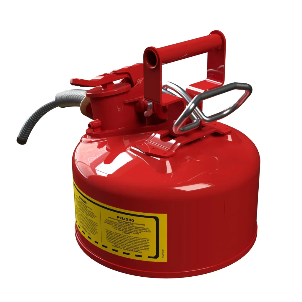 Justrite AccuFlow veiligheidskan voor brandbare vloeistoffen hangar rood